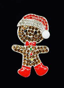 Gingerbread Man with Santa Hat