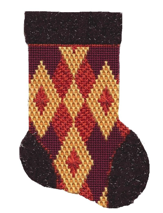 Rust/gold/burg mini sock