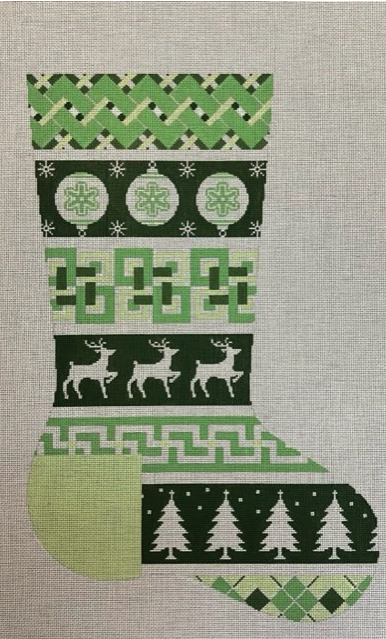 Green Zig Zag Stocking