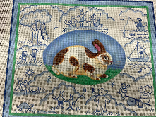 Bunny Toile Blue